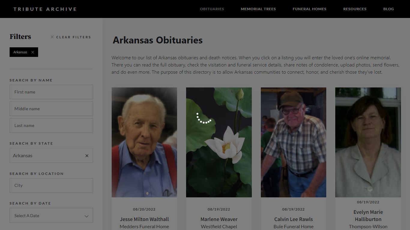 Arkansas Obituaries | Tribute Archive