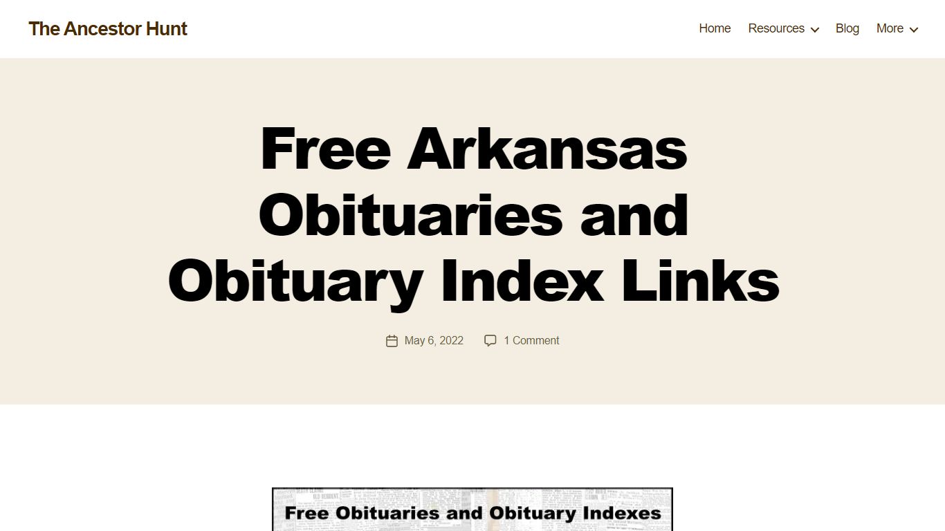 Free Arkansas Obituaries and Obituary Index Links